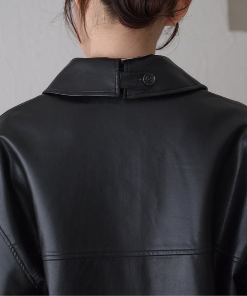 raffime(ラフィミー)の「【Raffime】バックデザインオーバーサイズジャケット(ライダースジャケット・レディース・ブラック/ベージュ/アイボリー・フリー)」の14枚目の写真