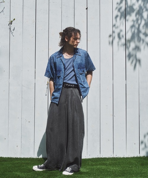 CASPER JOHN(キャスパージョン)の「Chemical zip CPO shirts/ケミカルジップCPOシャツ(シャツ/ブラウス・メンズ・ブルー/ブラック・LARGE/MEDIUM/SMALL/X-SMALL)」の10枚目の写真