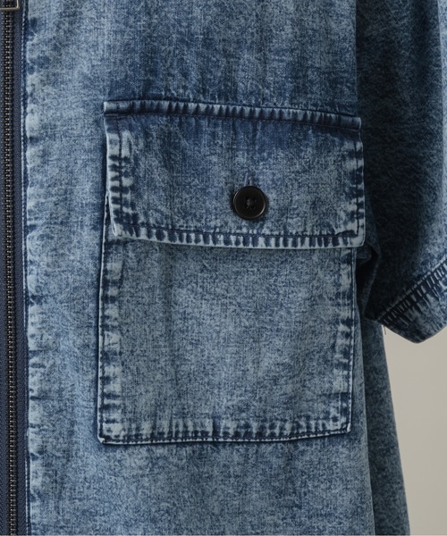 CASPER JOHN(キャスパージョン)の「Chemical zip CPO shirts/ケミカルジップCPOシャツ(シャツ/ブラウス・メンズ・ブルー/ブラック・LARGE/MEDIUM/SMALL/X-SMALL)」の21枚目の写真