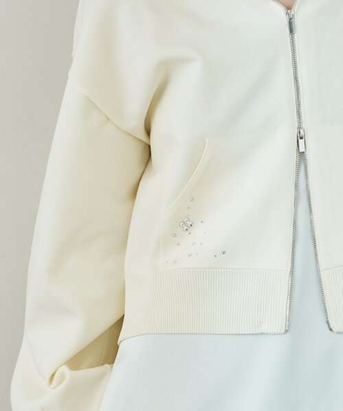 mystic（ミスティック）の「ラインストーンフーディーニット（パーカー・レディース・アイボリー/グリーン・FREE）」の6枚目の写真