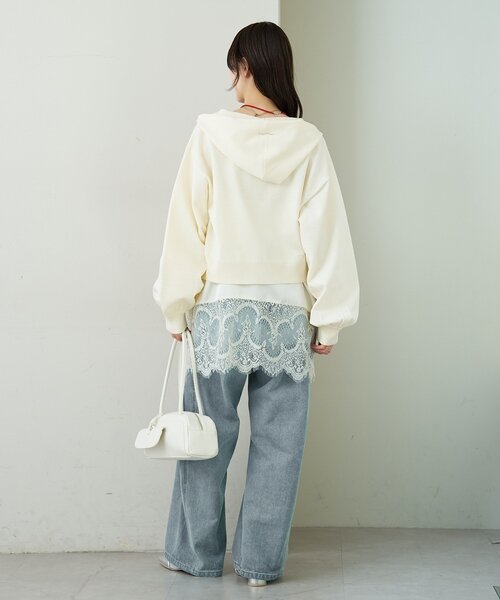 mystic（ミスティック）の「ラインストーンフーディーニット（パーカー・レディース・アイボリー/グリーン・FREE）」の9枚目の写真