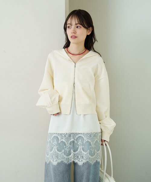 mystic（ミスティック）の「ラインストーンフーディーニット（パーカー・レディース・アイボリー/グリーン・FREE）」の12枚目の写真