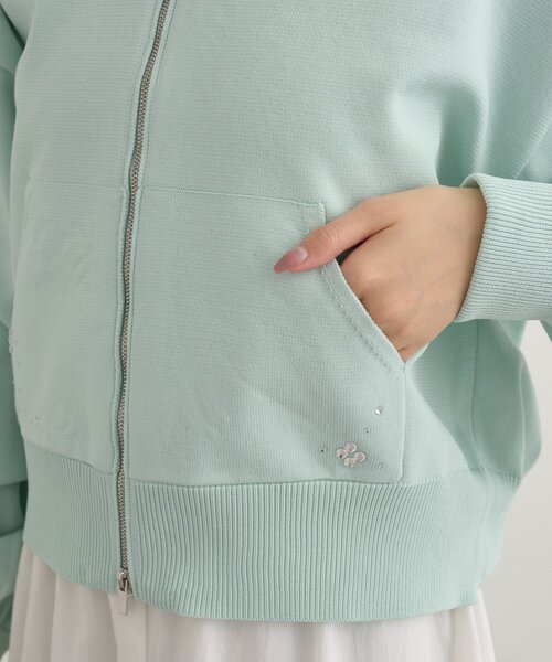 mystic（ミスティック）の「ラインストーンフーディーニット（パーカー・レディース・アイボリー/グリーン・FREE）」の14枚目の写真