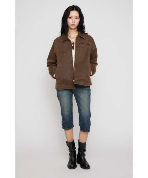 LAGUA GEM（ラグアジェム）の「FAUX LEATHER BASIC ジャケット（ブルゾン・レディース・ブラウン/ブラック・FREE）」の10枚目の写真