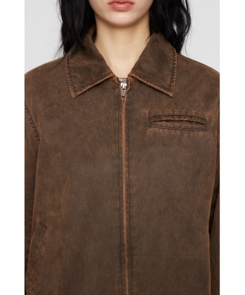 LAGUA GEM（ラグアジェム）の「FAUX LEATHER BASIC ジャケット（ブルゾン・レディース・ブラウン/ブラック・FREE）」の14枚目の写真