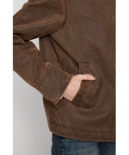 LAGUA GEM（ラグアジェム）の「FAUX LEATHER BASIC ジャケット（ブルゾン・レディース・ブラウン/ブラック・FREE）」の15枚目の写真