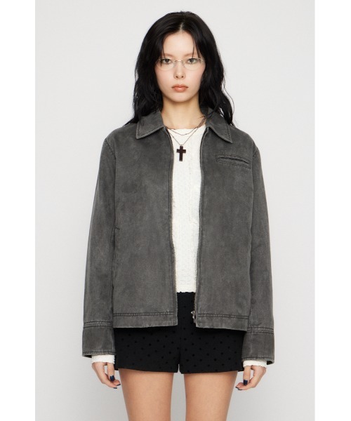 LAGUA GEM（ラグアジェム）の「FAUX LEATHER BASIC ジャケット（ブルゾン・レディース・ブラウン/ブラック・FREE）」の3枚目の写真