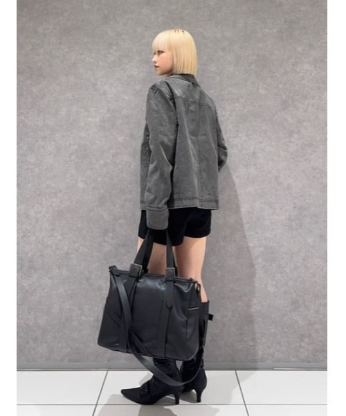 LAGUA GEM（ラグアジェム）の「FAUX LEATHER BASIC ジャケット（ブルゾン・レディース・ブラウン/ブラック・FREE）」の18枚目の写真