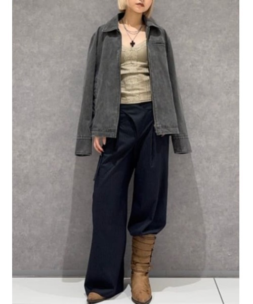 LAGUA GEM（ラグアジェム）の「FAUX LEATHER BASIC ジャケット（ブルゾン・レディース・ブラウン/ブラック・FREE）」の19枚目の写真