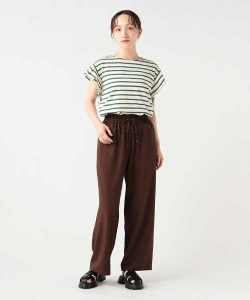 BEAMS HEART(ビームスハート)の「【7/2値下げ】袖タック ボーダー プルオーバー(Tシャツ/カットソー・レディース・ネイビー/オフホワイト/グリーン・FREE)」の12枚目の写真