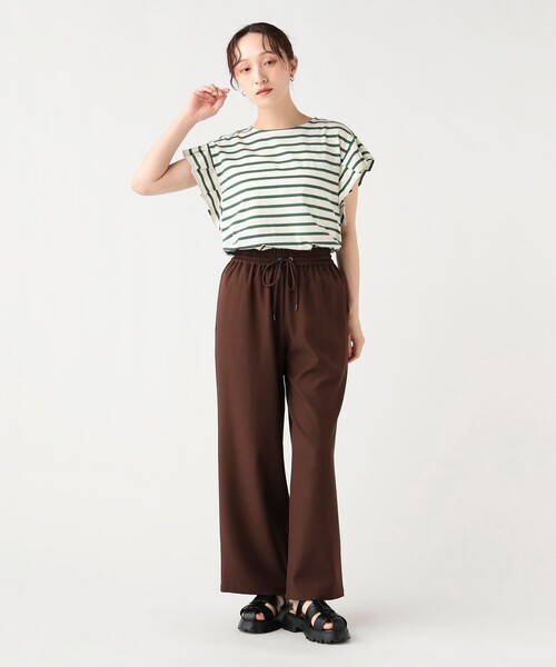 BEAMS HEART(ビームスハート)の「【7/2値下げ】袖タック ボーダー プルオーバー(Tシャツ/カットソー・レディース・ネイビー/オフホワイト/グリーン・FREE)」の13枚目の写真