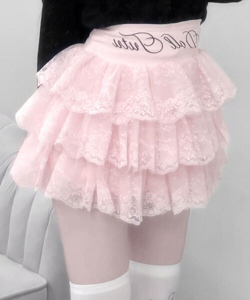 OLIVE des OLIVE(オリーブデオリーブ)の「【インフルエンサー企画】miko race tutu skirt pants(スカート・レディース・ピンク/ブラック・FREE)」の1枚目の写真