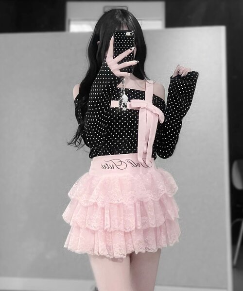 OLIVE des OLIVE(オリーブデオリーブ)の「【インフルエンサー企画】miko race tutu skirt pants(スカート・レディース・ピンク/ブラック・FREE)」の8枚目の写真