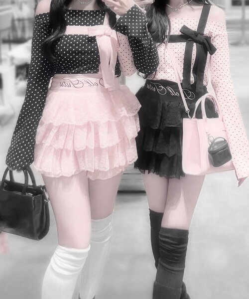 OLIVE des OLIVE(オリーブデオリーブ)の「【インフルエンサー企画】miko race tutu skirt pants(スカート・レディース・ピンク/ブラック・FREE)」の12枚目の写真