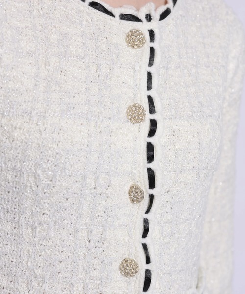 Rirandture(リランドチュール)の「ツィードペプラムニットジャケット(ニット/セーター・レディース・ピンク/ライトグレー/オフホワイト/ブラック・2)」の20枚目の写真