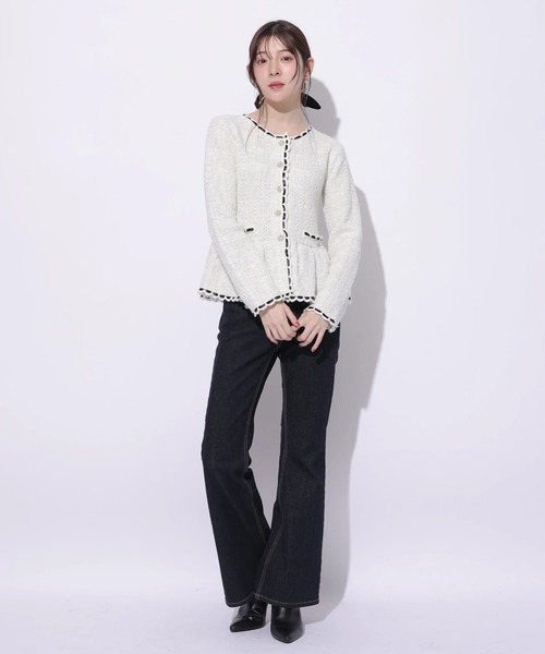 Rirandture(リランドチュール)の「ツィードペプラムニットジャケット(ニット/セーター・レディース・ピンク/ライトグレー/オフホワイト/ブラック・2)」の17枚目の写真