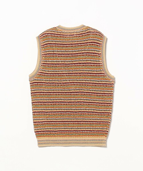 fennica(フェニカ)の「COOHEM / SUKE BORDER KNIT VEST ニットベスト(ベスト・メンズ・レッド/グリーン・LARGE)」の7枚目の写真