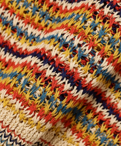 fennica(フェニカ)の「COOHEM / SUKE BORDER KNIT VEST ニットベスト(ベスト・メンズ・レッド/グリーン・LARGE)」の8枚目の写真