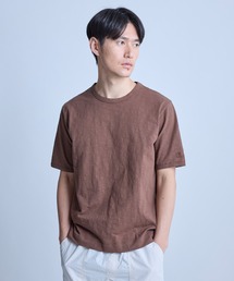 スラブ天竺袖刺繍Tシャツ