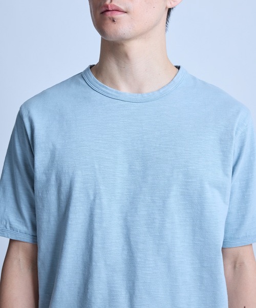 UNION STATION（ユニオンステーション）の「スラブ天竺袖刺繍Tシャツ（Tシャツ/カットソー・メンズ・ホワイト/チャコールグレー/ブラック/サックスブルー/オフホワイト/ネイビー/ブラウン・M/LL/L）」の19枚目の写真