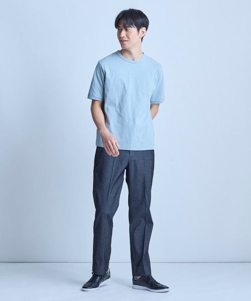 UNION STATION（ユニオンステーション）の「スラブ天竺袖刺繍Tシャツ（Tシャツ/カットソー・メンズ・ホワイト/チャコールグレー/ブラック/サックスブルー/オフホワイト/ネイビー/ブラウン・M/LL/L）」の20枚目の写真