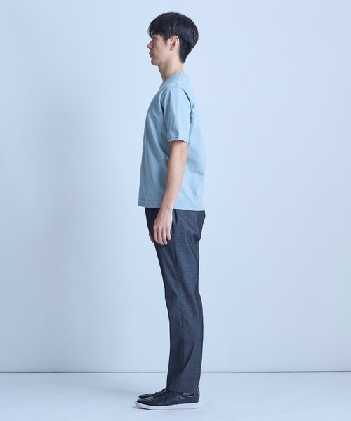 UNION STATION（ユニオンステーション）の「スラブ天竺袖刺繍Tシャツ（Tシャツ/カットソー・メンズ・ホワイト/チャコールグレー/ブラック/サックスブルー/オフホワイト/ネイビー/ブラウン・M/LL/L）」の21枚目の写真