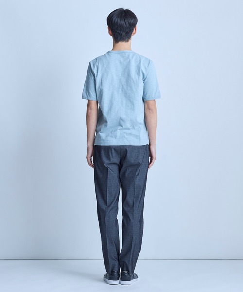 UNION STATION（ユニオンステーション）の「スラブ天竺袖刺繍Tシャツ（Tシャツ/カットソー・メンズ・ホワイト/チャコールグレー/ブラック/サックスブルー/オフホワイト/ネイビー/ブラウン・M/LL/L）」の22枚目の写真