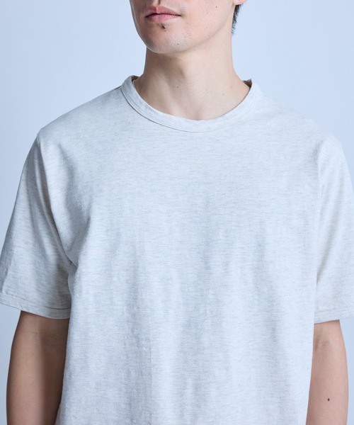 UNION STATION（ユニオンステーション）の「スラブ天竺袖刺繍Tシャツ（Tシャツ/カットソー・メンズ・ホワイト/チャコールグレー/ブラック/サックスブルー/オフホワイト/ネイビー/ブラウン・M/LL/L）」の14枚目の写真