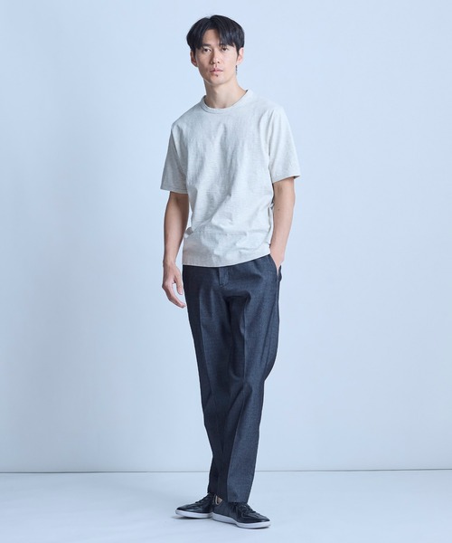 UNION STATION（ユニオンステーション）の「スラブ天竺袖刺繍Tシャツ（Tシャツ/カットソー・メンズ・ホワイト/チャコールグレー/ブラック/サックスブルー/オフホワイト/ネイビー/ブラウン・M/LL/L）」の15枚目の写真