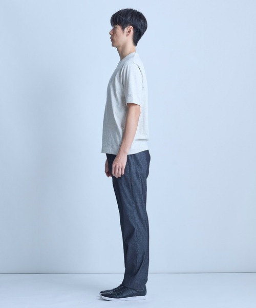 UNION STATION（ユニオンステーション）の「スラブ天竺袖刺繍Tシャツ（Tシャツ/カットソー・メンズ・ホワイト/チャコールグレー/ブラック/サックスブルー/オフホワイト/ネイビー/ブラウン・M/LL/L）」の16枚目の写真