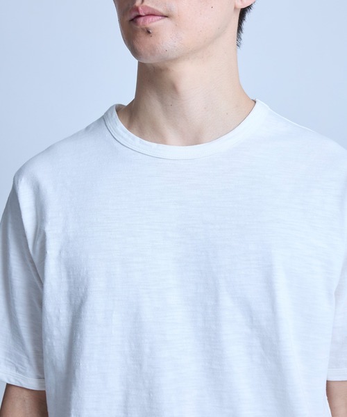 UNION STATION（ユニオンステーション）の「スラブ天竺袖刺繍Tシャツ（Tシャツ/カットソー・メンズ・ホワイト/チャコールグレー/ブラック/サックスブルー/オフホワイト/ネイビー/ブラウン・M/LL/L）」の9枚目の写真