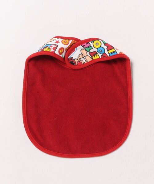 HYSTERIC MINI（ヒステリックミニ）の「GOOD VIBES総柄 スタイ（スタイ/よだれかけ・キッズ・ホワイト/ブラック・FREE）」の3枚目の写真