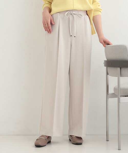 SHOO・LA・RUE（シューラルー）の「【S-LL/着丈選べる/洗濯後しわになりにくい】スマートに見えるイージーワイドパンツ（その他パンツ・レディース・ブラウン系その他/ブラック/ライトベージュ・38/40/42/02/03/04/36/01）」の3枚目の写真