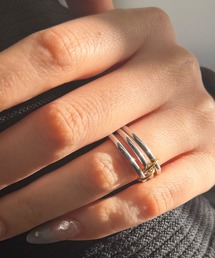 SEN TOKYO（セントーキョー）の「3連リング コネクテッドステンレスリング  シルバー×ゴールド コンビカラー（リング）」