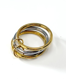 SEN TOKYO（セントーキョー）の「3連リング コネクテッドステンレスリング  シルバー×ゴールド コンビカラー（リング）」