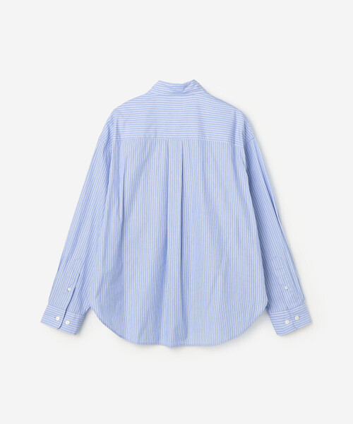 GYMPHLEX（ジムフレックス）の「Gymphlex | コットンストライプ ショートボタンダウン長袖シャツ WOMEN（シャツ/ブラウス・レディース・ブルー系その他・12）」の3枚目の写真