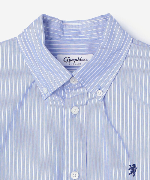 GYMPHLEX（ジムフレックス）の「Gymphlex | コットンストライプ ショートボタンダウン長袖シャツ WOMEN（シャツ/ブラウス・レディース・ブルー系その他・12）」の4枚目の写真