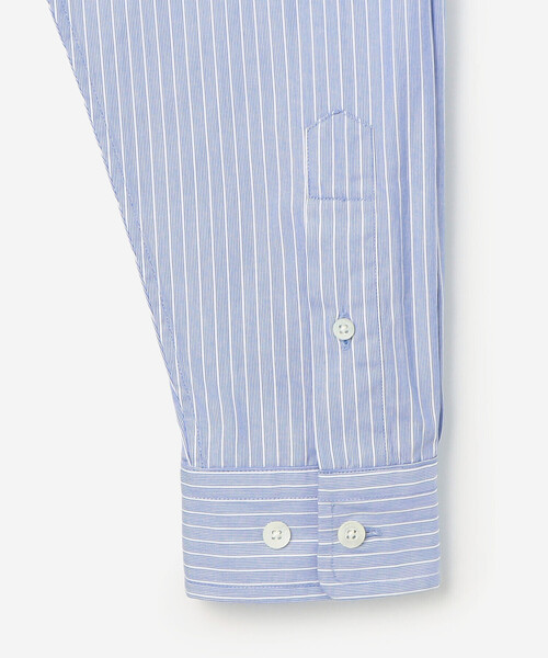 GYMPHLEX（ジムフレックス）の「Gymphlex | コットンストライプ ショートボタンダウン長袖シャツ WOMEN（シャツ/ブラウス・レディース・ブルー系その他・12）」の5枚目の写真