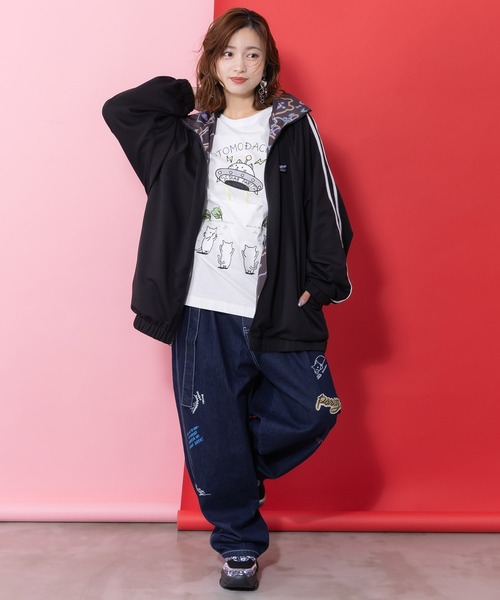 ScoLar Parity（スカラーパリティ）の「361108：組体操クマうさぎリバーシブルワッシャーブルゾン（ブルゾン・レディース・オフホワイト/ブラック・M）」の18枚目の写真