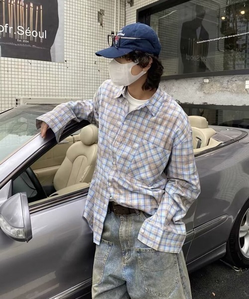 Ressaca(レサーカ)の「オーバーサイズユーズドライクチェック柄シャツ(シャツ/ブラウス・メンズ・ブルー/ピンク・L/M)」の12枚目の写真