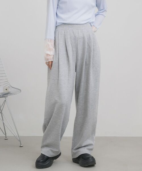 RETRO GIRL（レトロガール）の「ダンボールワイドスウェットPT（スウェットパンツ・レディース・ライトグレー/ブラック/ナチュラル・FREE）」の3枚目の写真