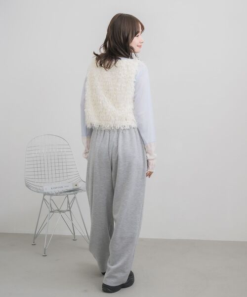 RETRO GIRL（レトロガール）の「ダンボールワイドスウェットPT（スウェットパンツ・レディース・ライトグレー/ブラック/ナチュラル・FREE）」の6枚目の写真