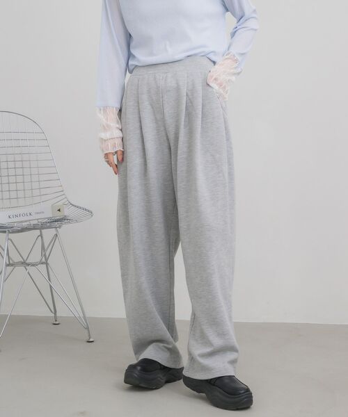 RETRO GIRL（レトロガール）の「ダンボールワイドスウェットPT（スウェットパンツ・レディース・ライトグレー/ブラック/ナチュラル・FREE）」の8枚目の写真