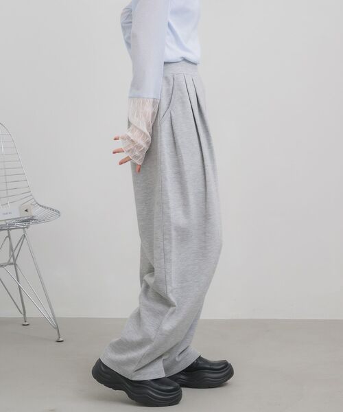 RETRO GIRL（レトロガール）の「ダンボールワイドスウェットPT（スウェットパンツ・レディース・ライトグレー/ブラック/ナチュラル・FREE）」の9枚目の写真