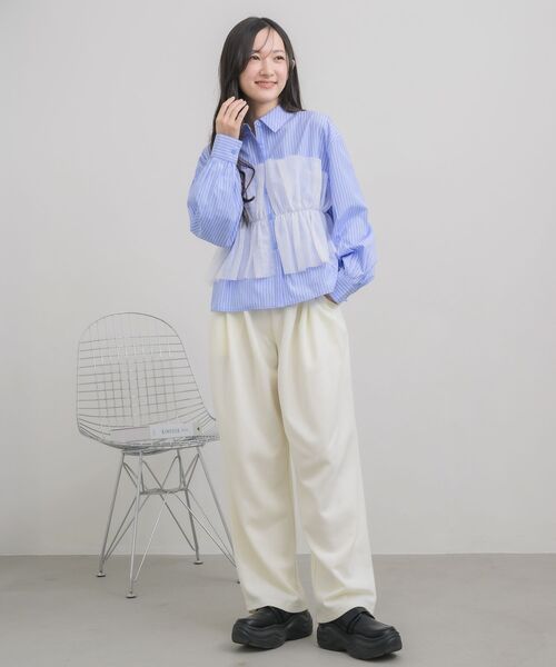 RETRO GIRL（レトロガール）の「ダンボールワイドスウェットPT（スウェットパンツ・レディース・ライトグレー/ブラック/ナチュラル・FREE）」の12枚目の写真