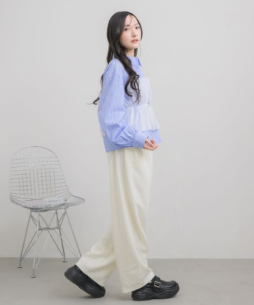 RETRO GIRL（レトロガール）の「ダンボールワイドスウェットPT（スウェットパンツ・レディース・ライトグレー/ブラック/ナチュラル・FREE）」の13枚目の写真
