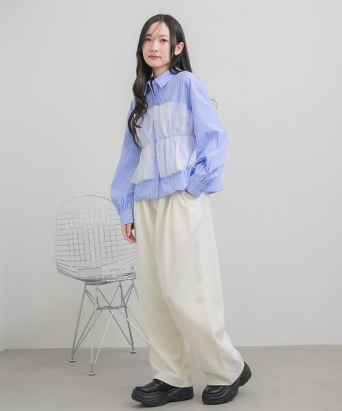 RETRO GIRL（レトロガール）の「ダンボールワイドスウェットPT（スウェットパンツ・レディース・ライトグレー/ブラック/ナチュラル・FREE）」の15枚目の写真