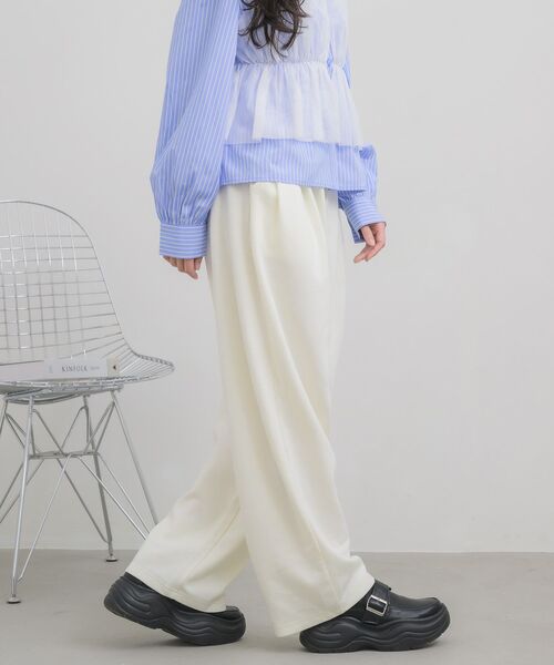 RETRO GIRL（レトロガール）の「ダンボールワイドスウェットPT（スウェットパンツ・レディース・ライトグレー/ブラック/ナチュラル・FREE）」の17枚目の写真