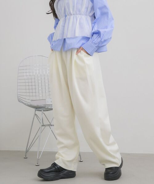 RETRO GIRL（レトロガール）の「ダンボールワイドスウェットPT（スウェットパンツ・レディース・ライトグレー/ブラック/ナチュラル・FREE）」の19枚目の写真