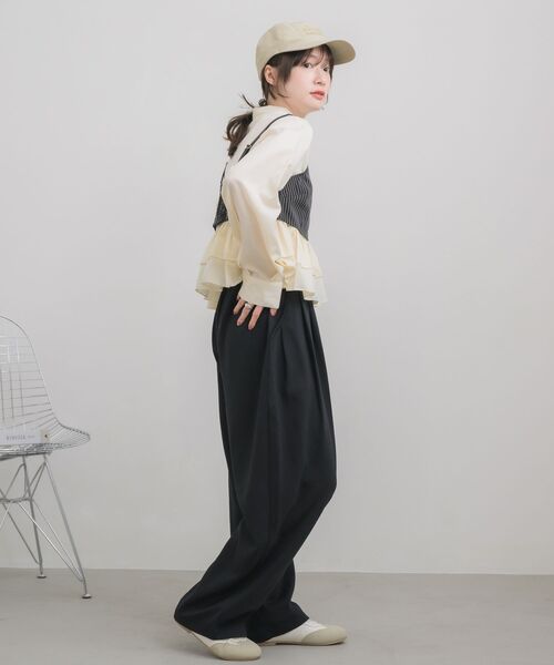 RETRO GIRL（レトロガール）の「ダンボールワイドスウェットPT（スウェットパンツ・レディース・ライトグレー/ブラック/ナチュラル・FREE）」の21枚目の写真